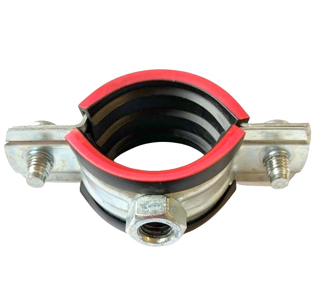 Хомут трубный сталь оц с резин прокладк 1" (Дн 32-35) ±2мм М8 б/к BILTI